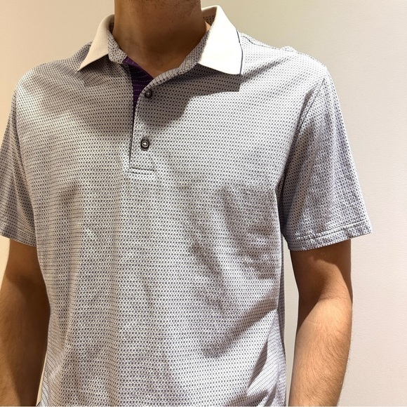 Robert Graham patterned white polo shirt - L - Picture 3 of 17
